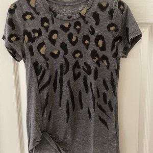 Allsaints women's gray animal print t-shirt size XS